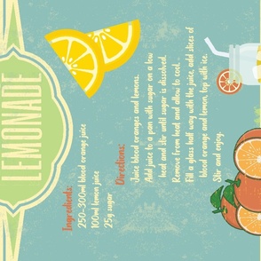 Blood Orange Lemonade Recipe Tea Towel