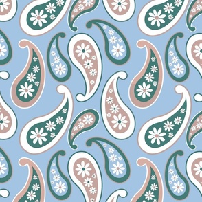 Paisley on blue