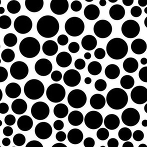 Black and White Irregular Polka Dots