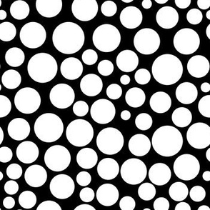 White and Black Irregular Polka Dots