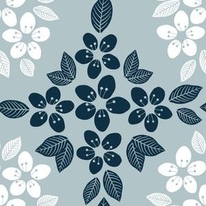 Grey Cherry Blossom Floral Wallpaper