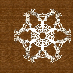 African Leopard Snowflake on Brown for Pillow