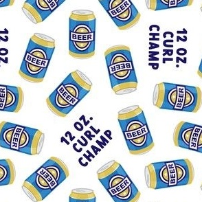 12 oz curl champ - beer cans - blue and gold - LAD21