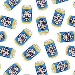 beer cans - blue and gold - LAD21