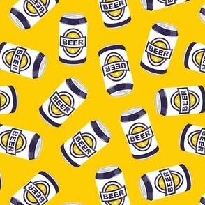 beer cans - yellow -  LAD21