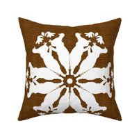 African Hippo Snowflake on Brown for Pillow