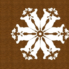 African Hippo Snowflake on Brown for Pillow