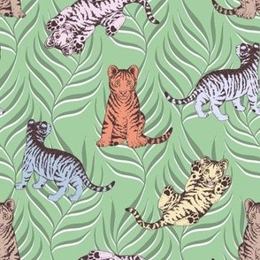 Tiger Cubs (Sage Green Palette)