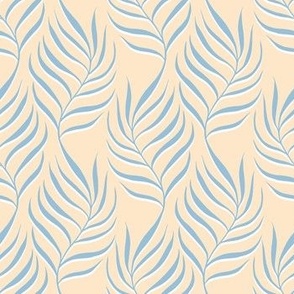 Palm Leaves (Beige and Blue)