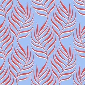 Palm Leaves (Blue and Red)