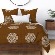 African Zebra Snowflake on Brown for Pillow