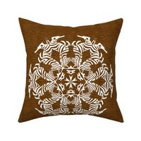 African Zebra Snowflake on Brown for Pillow