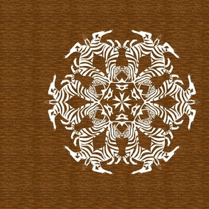 African Zebra Snowflake on Brown for Pillow