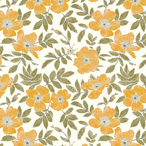 Wild Mountain Roses - large - marigold and moss