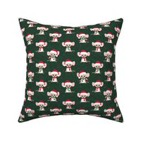 Christmas Mouse - cute holiday mice - dark green - LAD21
