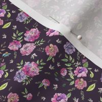 Doodle Florals in Pink and Purple Purple Back