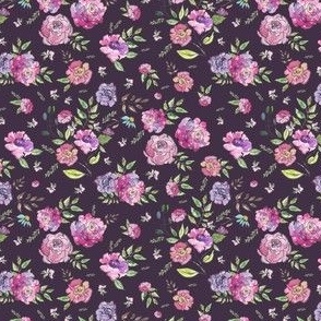 Doodle Florals in Pink and Purple Purple Back