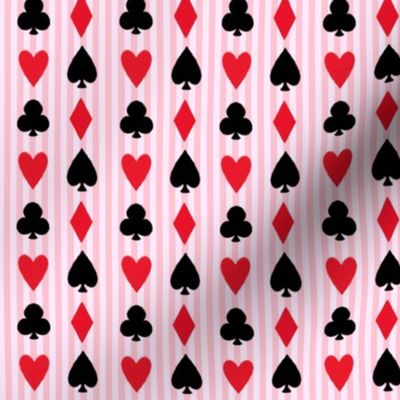 Hearts, Diamonds, Clubs, and Spades- candy stripe