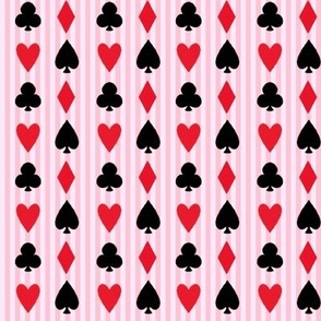 Hearts, Diamonds, Clubs, and Spades- candy stripe