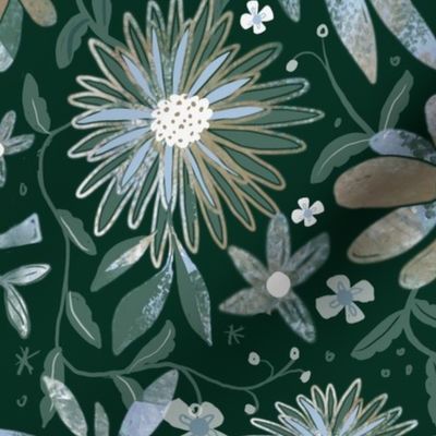 Pine Bird Floral Petal Solids-Calm