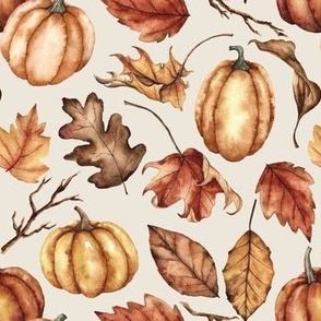Fall Leaves &  Pumpkins 