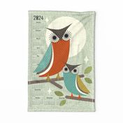 Owls in Moonlight 2024 Calendar (with cut lines for yardage orders)