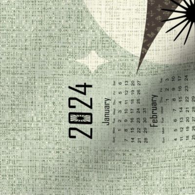 Owls in Moonlight 2024 Calendar (with cut lines for yardage orders)