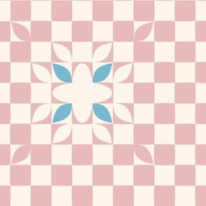 Geometric Flower Grid - Pink - Medium