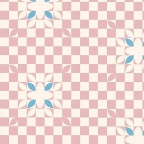 Geometric Flower Grid - Pink - Small