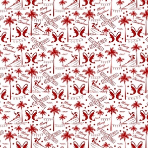 Christmas in Tropical Australia Red Toile