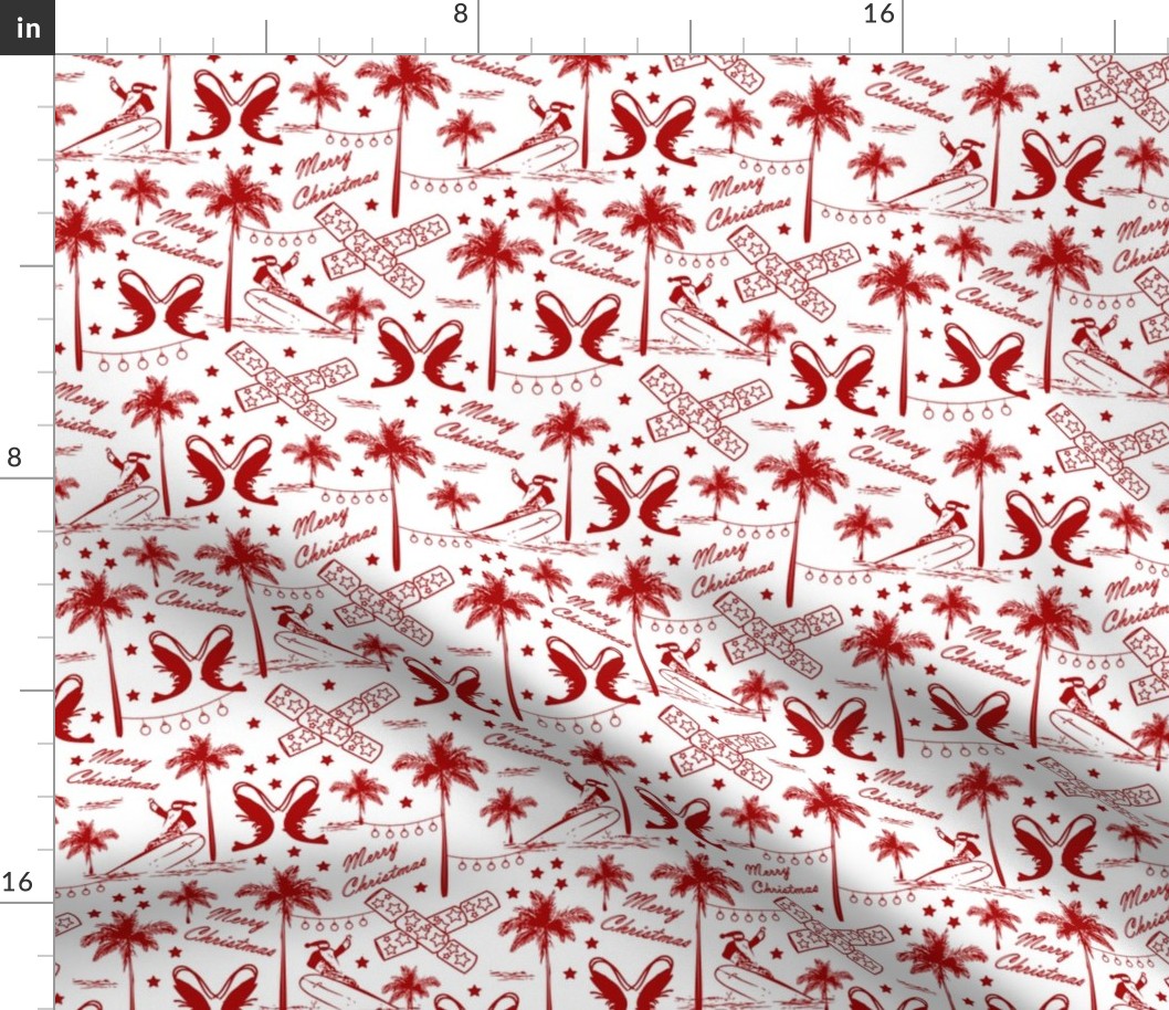Christmas in Tropical Australia Red Toile