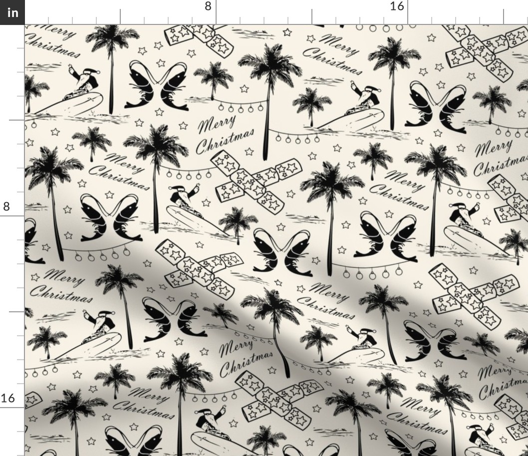 Christmas in Tropical Australia Black Toile