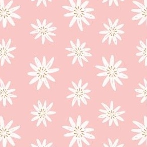 White Flower on Soft Pink
