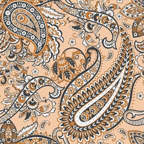 Paisley Floral oriental ethnic Pattern. Seamless Ornament. Ornamental motifs of the Indian fabric patterns