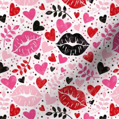 Medium Scale Pucker Up Luscious Lips Hearts Lovecore Valentine