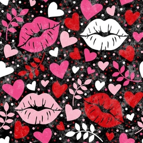 Large Scale Pucker Up Luscious Lips Hearts Lovecore Valentine