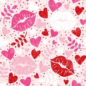 Large Scale Pucker Up Luscious Lips Hearts Lovecore Valentine