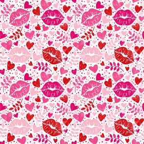 Medium Scale Pucker Up Luscious Lips Hearts Lovecore Valentine