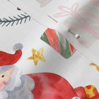 Large Scale Christmas Night Santa's Sleigh and Gifts on White