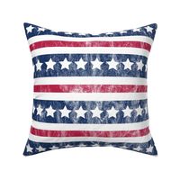 Large Scale Distressed Red White and Blue Stars and Stripes