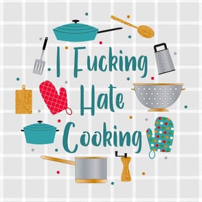 18x18 Square Panel for Cushion or Pillow I Fucking Hate Cooking Sarcastic and Sweary Adult Kitchen Humor