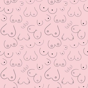 Medium Scale Doodle Boobs on Cotton Candy Pink