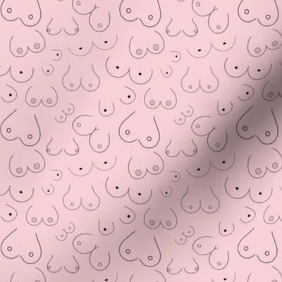 Small Scale Doodle Boobs on Cotton Candy Pink