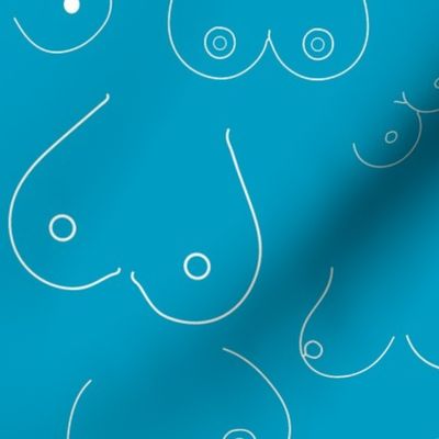 Large Scale Doodle Boobs on Caribbean Blue