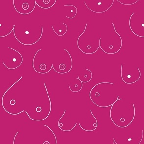 Large Scale Doodle Boobs on Bubblegum Hot Pink