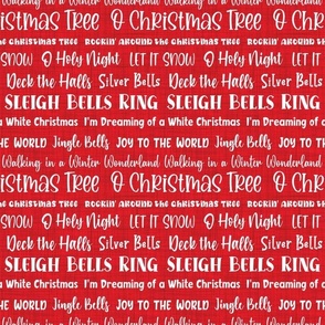 Smaller Scale Christmas Carol Songs on Red