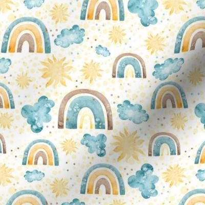 Medium Scale Sunshine and Rainbows Watercolor Gender Neutral 