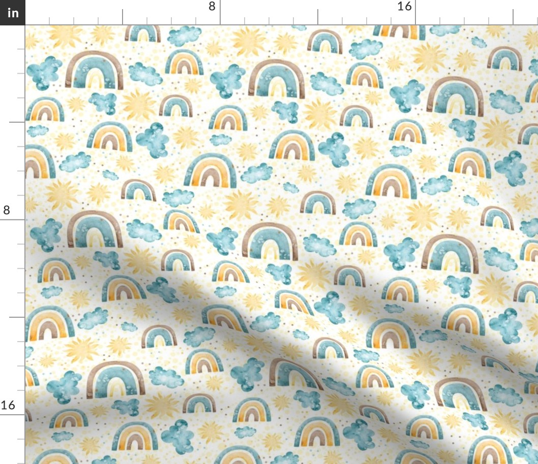 Medium Scale Sunshine and Rainbows Watercolor Gender Neutral 