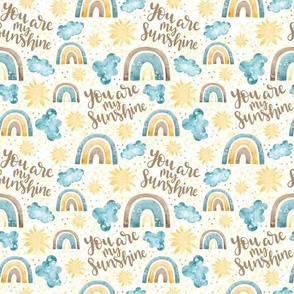 Medium Scale You Are My Sunshine Rainbows Clouds Sky Gender Neutral Nursery