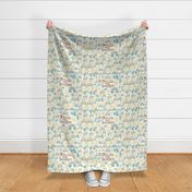 21x18 Fat Quarter Panel You Are My Sunshine Rainbows Clouds Sky Gender Neutral Nursery Travel Changing Pad or Lovey Size